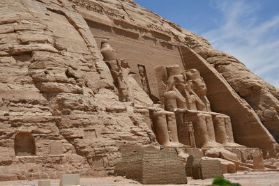 Low angle view of buddha statue