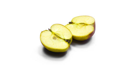 Close-up of apple against white background