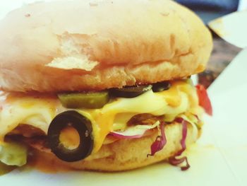 Close-up of burger