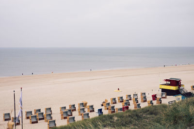 High angle view of beach against sky