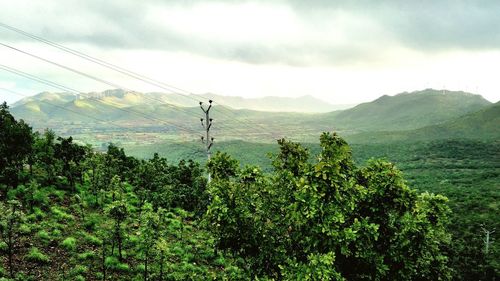 Scenic view of mountains against sky