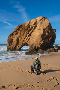 Praia da foz do sizandro beach in torres vedras, portugal