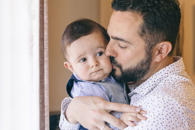 Portrait of father and son