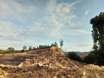 Scenic view of land against sky