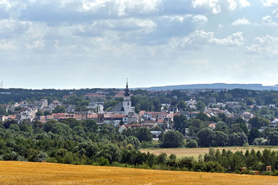 View of townscape against sky