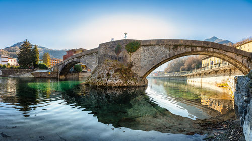 Bridge over river in city