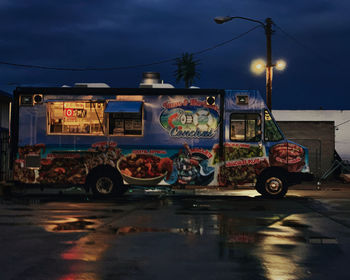 Vehicles on road at night