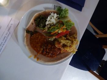 Close-up of food served in plate