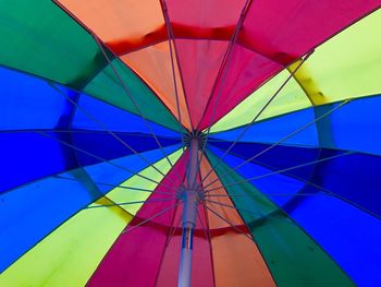 Low angle view of multi colored umbrella