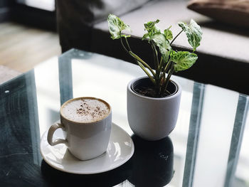 Close-up of coffee on table