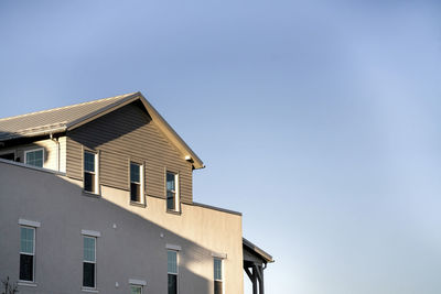 Low angle view of building against clear sky