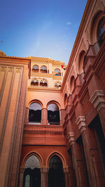 Low angle view of historic building against clear sky