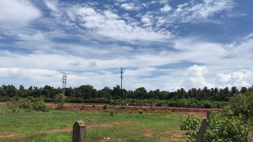 Scenic view of field against sky