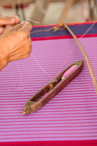 Close-up of hand holding bread