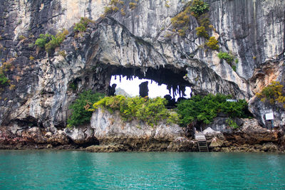 Rock formations at seaside