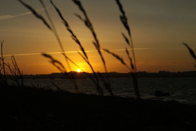 Scenic view of sunset over sea