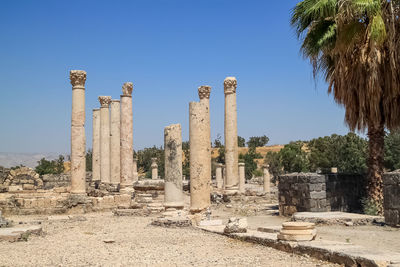 Old ruins against clear blue sky