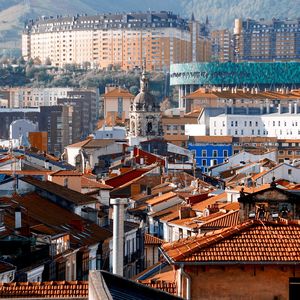 High angle view of townscape