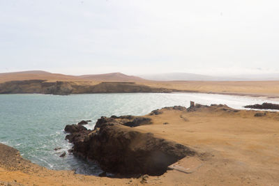 Scenic view of beach against sky