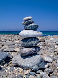 Stack of stones on beach