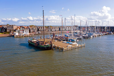 Boats in marina at harbor