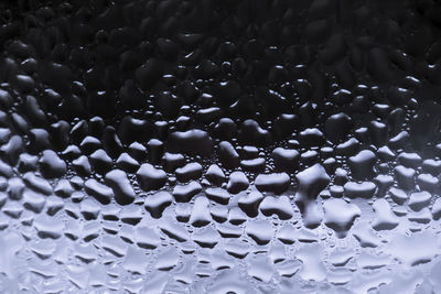 Full frame shot of water drops on glass