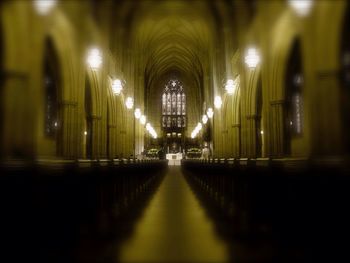 Empty illuminated tunnel
