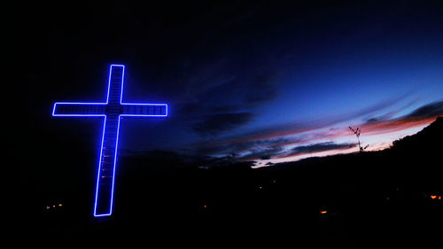 Low angle view of illuminated building