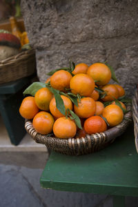Close-up of fruits in bowl on table