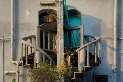 Low angle view of abandoned building