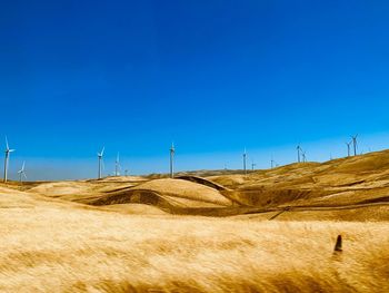 Scenic view of landscape against blue sky