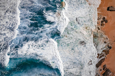 Aerial view of sea waves