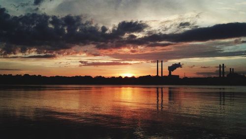 Scenic view of sea at sunset