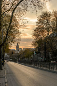 View of city at sunset