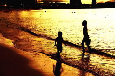 Reflection of woman in water