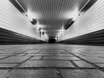 View of empty subway station platform