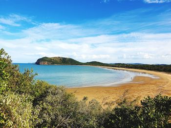 Scenic view of beach against sky