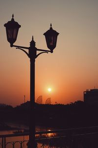 Street light at sunset