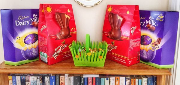 Multi colored objects on table