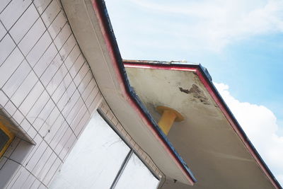 Low angle view of ship against sky