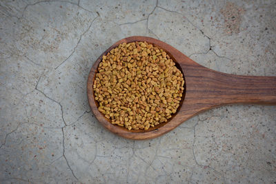 High angle view of bread in bowl