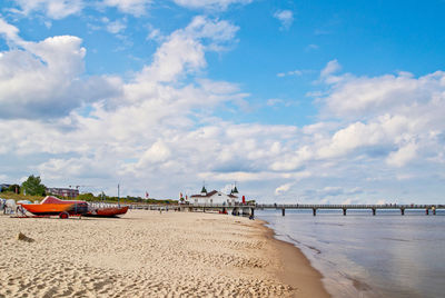 Scenic view of beach against sky