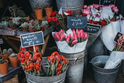 Flowers for sale in market