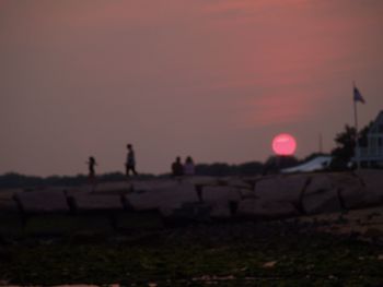 Scenic view of landscape at sunset