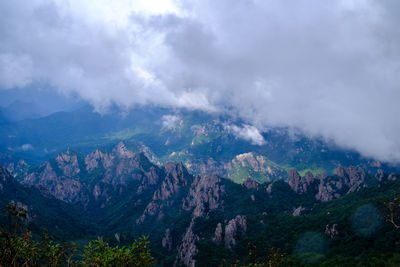 Scenic view of mountains against sky