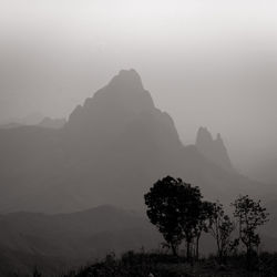 Scenic view of mountains against sky