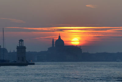 View of sea at sunset