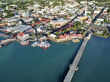 High angle view of city