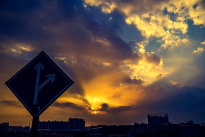 View of city at sunset