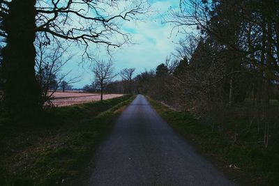 Road passing through field